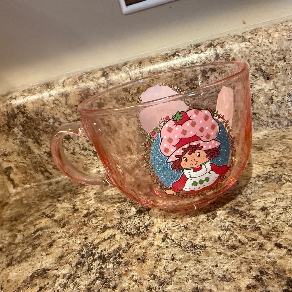 Strawberry Shortcake Pink Glass Mug